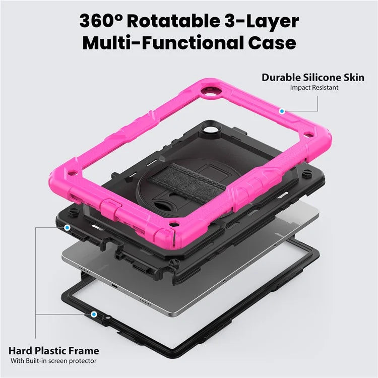 For Samsung Galaxy Tab A9+ SM-X210 SM-X216 SM-X215 Protective Cover PC+Silicone Kickstand Tablet Case with Screen Protector