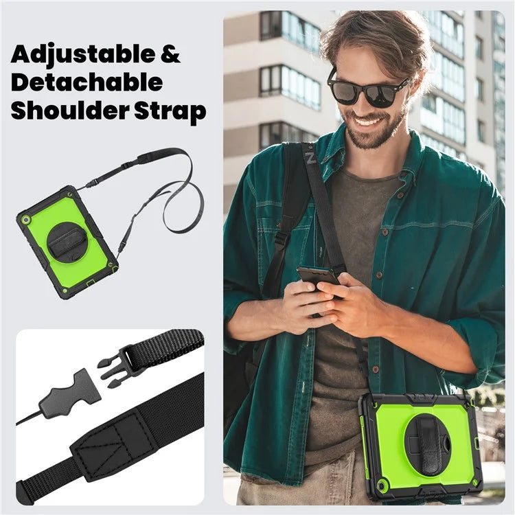For Samsung Galaxy Tab A9+ SM-X210 SM-X216 SM-X215 Protective Cover PC+Silicone Kickstand Tablet Case with Screen Protector
