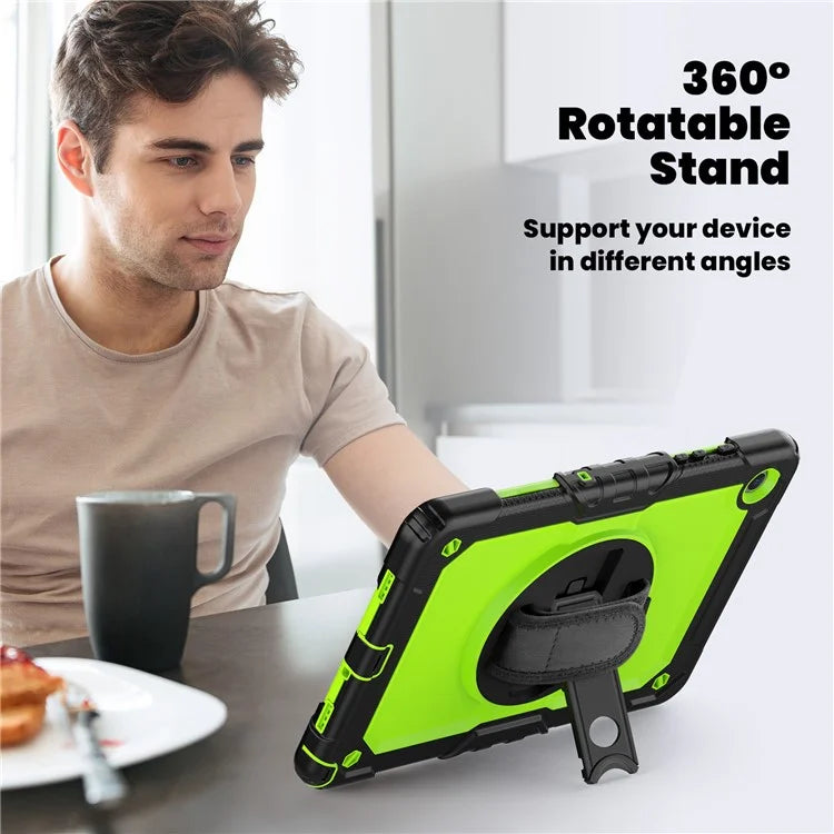 For Samsung Galaxy Tab A9+ SM-X210 SM-X216 SM-X215 Protective Cover PC+Silicone Kickstand Tablet Case with Screen Protector
