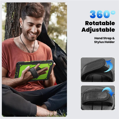 For Samsung Galaxy Tab A9+ SM-X210 SM-X216 SM-X215 Protective Cover PC+Silicone Kickstand Tablet Case with Screen Protector