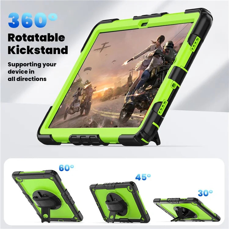 For Samsung Galaxy Tab A9+ SM-X210 SM-X216 SM-X215 Protective Cover PC+Silicone Kickstand Tablet Case with Screen Protector