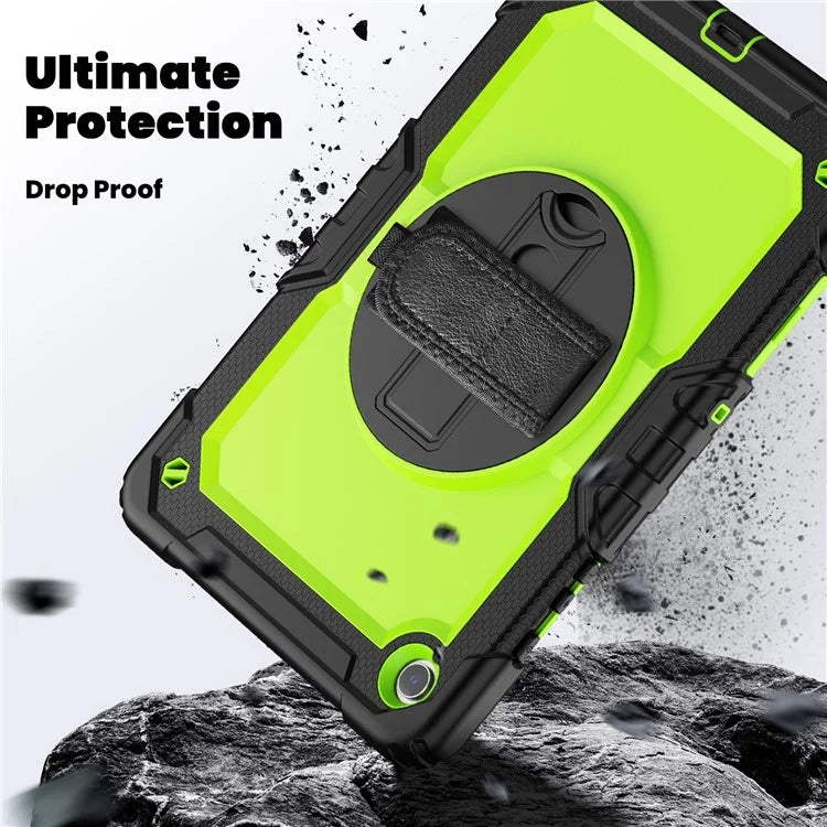 For Samsung Galaxy Tab A9+ SM-X210 SM-X216 SM-X215 Protective Cover PC+Silicone Kickstand Tablet Case with Screen Protector