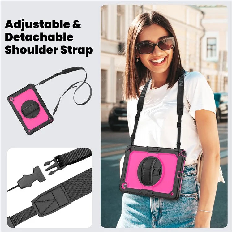 For Samsung Galaxy Tab A9+ SM-X210 SM-X216 SM-X215 Protective Cover PC+Silicone Kickstand Tablet Case with Screen Protector