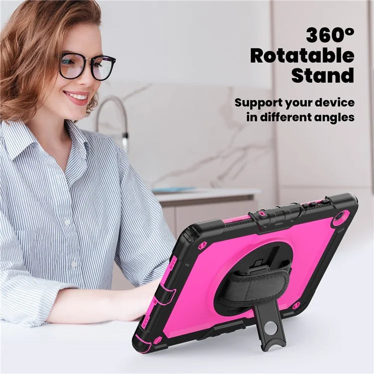 For Samsung Galaxy Tab A9+ SM-X210 SM-X216 SM-X215 Protective Cover PC+Silicone Kickstand Tablet Case with Screen Protector