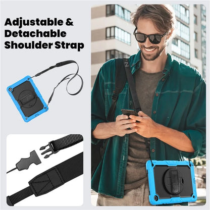 For Samsung Galaxy Tab A9+ SM-X210 SM-X216 SM-X215 Protective Cover PC+Silicone Kickstand Tablet Case with Screen Protector