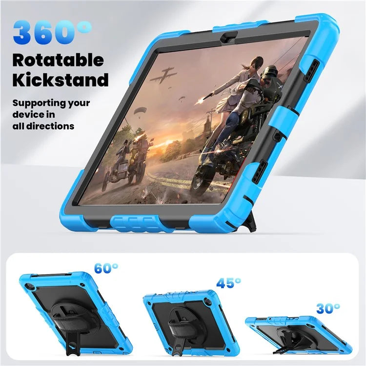 For Samsung Galaxy Tab A9+ SM-X210 SM-X216 SM-X215 Protective Cover PC+Silicone Kickstand Tablet Case with Screen Protector