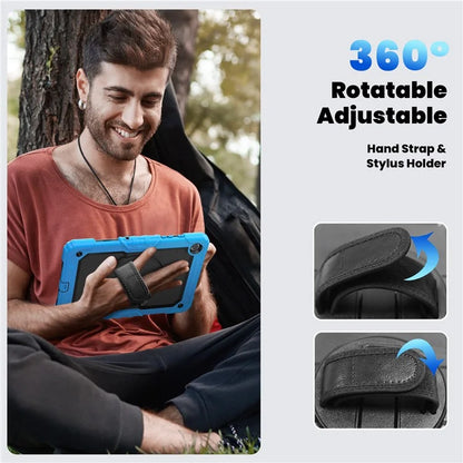 For Samsung Galaxy Tab A9+ SM-X210 SM-X216 SM-X215 Protective Cover PC+Silicone Kickstand Tablet Case with Screen Protector