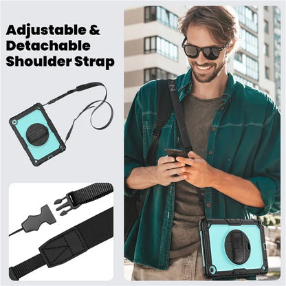 For Samsung Galaxy Tab A9+ SM-X210 SM-X216 SM-X215 Protective Cover PC+Silicone Kickstand Tablet Case with Screen Protector