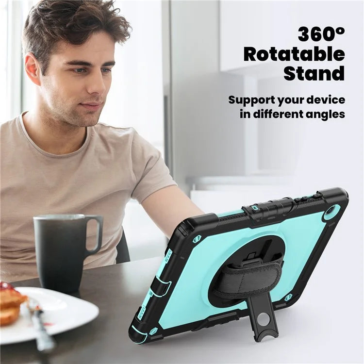 For Samsung Galaxy Tab A9+ SM-X210 SM-X216 SM-X215 Protective Cover PC+Silicone Kickstand Tablet Case with Screen Protector