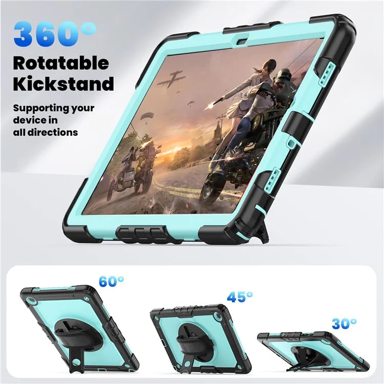 For Samsung Galaxy Tab A9+ SM-X210 SM-X216 SM-X215 Protective Cover PC+Silicone Kickstand Tablet Case with Screen Protector