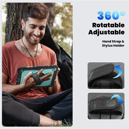 For Samsung Galaxy Tab A9+ SM-X210 SM-X216 SM-X215 Protective Cover PC+Silicone Kickstand Tablet Case with Screen Protector