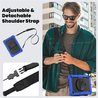 For Samsung Galaxy Tab A9+ SM-X210 SM-X216 SM-X215 Protective Cover PC+Silicone Kickstand Tablet Case with Screen Protector