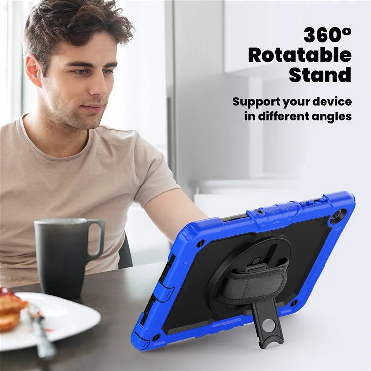 For Samsung Galaxy Tab A9+ SM-X210 SM-X216 SM-X215 Protective Cover PC+Silicone Kickstand Tablet Case with Screen Protector