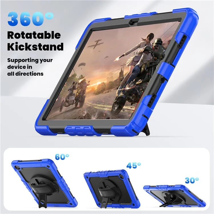 For Samsung Galaxy Tab A9+ SM-X210 SM-X216 SM-X215 Protective Cover PC+Silicone Kickstand Tablet Case with Screen Protector