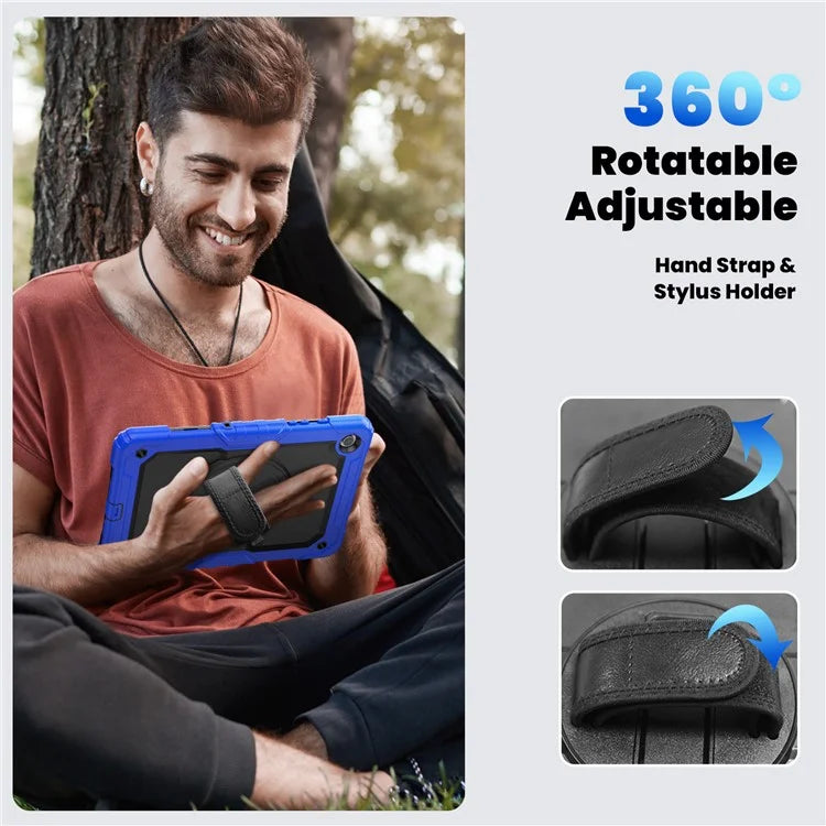 For Samsung Galaxy Tab A9+ SM-X210 SM-X216 SM-X215 Protective Cover PC+Silicone Kickstand Tablet Case with Screen Protector