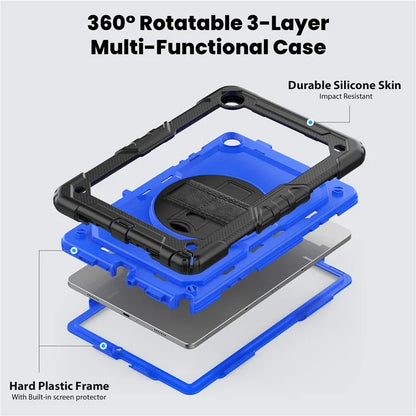 For Samsung Galaxy Tab A9+ SM-X210 SM-X216 SM-X215 Protective Cover PC+Silicone Kickstand Tablet Case with Screen Protector