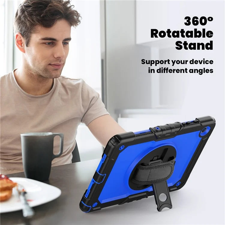 For Samsung Galaxy Tab A9+ SM-X210 SM-X216 SM-X215 Protective Cover PC+Silicone Kickstand Tablet Case with Screen Protector