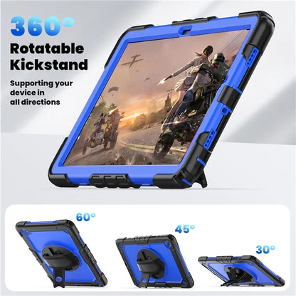 For Samsung Galaxy Tab A9+ SM-X210 SM-X216 SM-X215 Protective Cover PC+Silicone Kickstand Tablet Case with Screen Protector