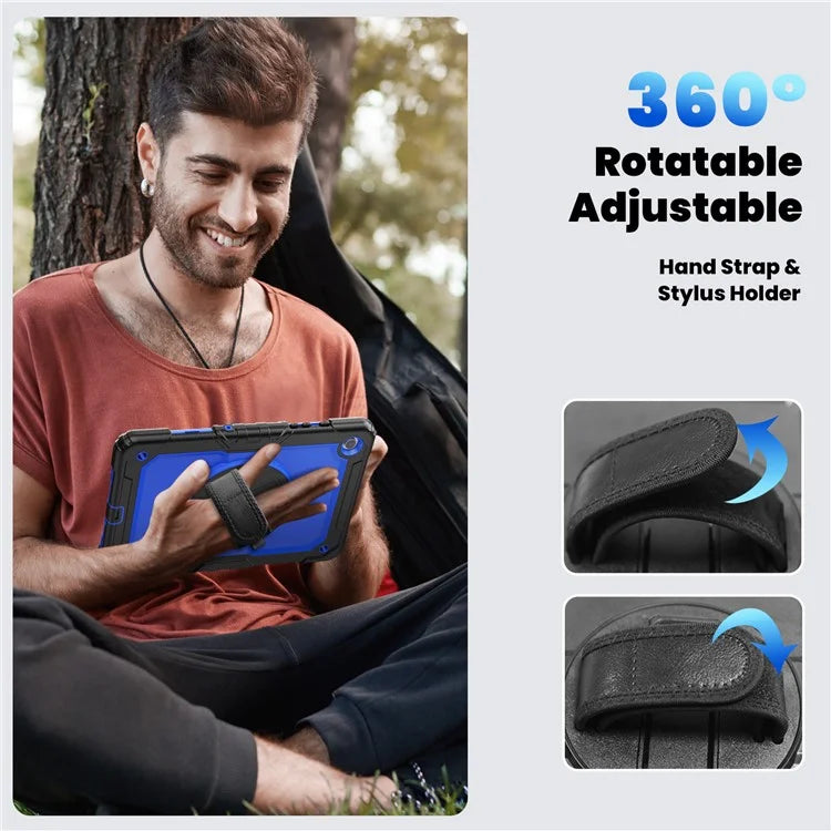 For Samsung Galaxy Tab A9+ SM-X210 SM-X216 SM-X215 Protective Cover PC+Silicone Kickstand Tablet Case with Screen Protector