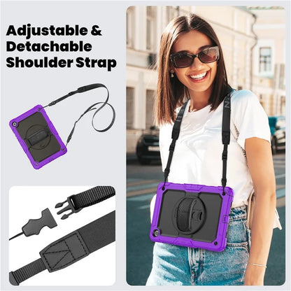 For Samsung Galaxy Tab A9+ SM-X210 SM-X216 SM-X215 Protective Cover PC+Silicone Kickstand Tablet Case with Screen Protector