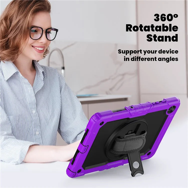 For Samsung Galaxy Tab A9+ SM-X210 SM-X216 SM-X215 Protective Cover PC+Silicone Kickstand Tablet Case with Screen Protector