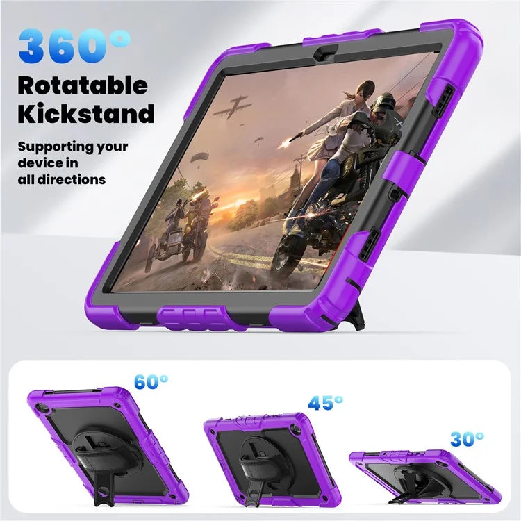 For Samsung Galaxy Tab A9+ SM-X210 SM-X216 SM-X215 Protective Cover PC+Silicone Kickstand Tablet Case with Screen Protector