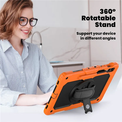 For Samsung Galaxy Tab S9 FE+ SM-X610 SM-X616B Tablet Cover PC+Silicone Case with PET Screen Protector and Kickstand
