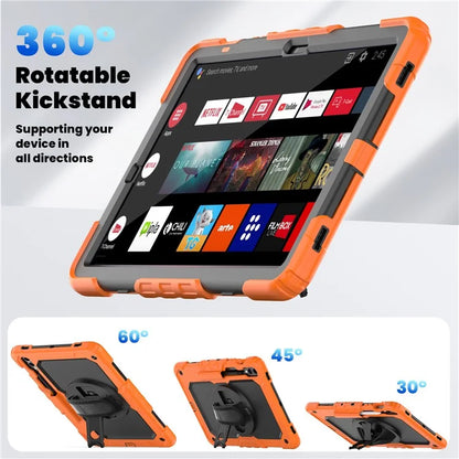 For Samsung Galaxy Tab S9 FE+ SM-X610 SM-X616B Tablet Cover PC+Silicone Case with PET Screen Protector and Kickstand