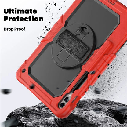 For Samsung Galaxy Tab S9 FE+ SM-X610 SM-X616B Tablet Cover PC+Silicone Case with PET Screen Protector and Kickstand