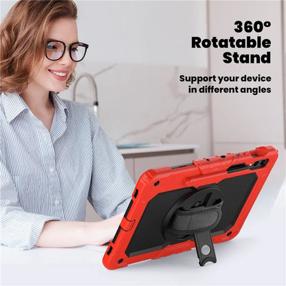 For Samsung Galaxy Tab S9 FE+ SM-X610 SM-X616B Tablet Cover PC+Silicone Case with PET Screen Protector and Kickstand