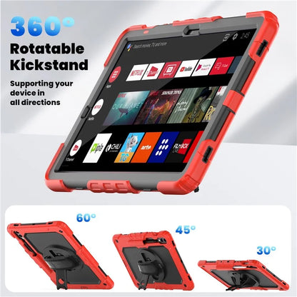 For Samsung Galaxy Tab S9 FE+ SM-X610 SM-X616B Tablet Cover PC+Silicone Case with PET Screen Protector and Kickstand