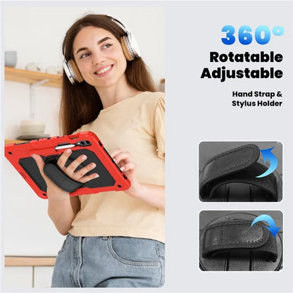 For Samsung Galaxy Tab S9 FE+ SM-X610 SM-X616B Tablet Cover PC+Silicone Case with PET Screen Protector and Kickstand