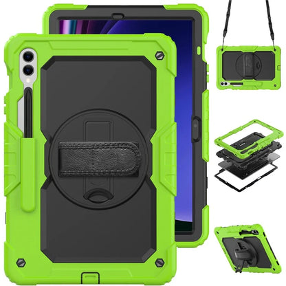 For Samsung Galaxy Tab S9 FE+ SM-X610 SM-X616B Tablet Cover PC+Silicone Case with PET Screen Protector and Kickstand