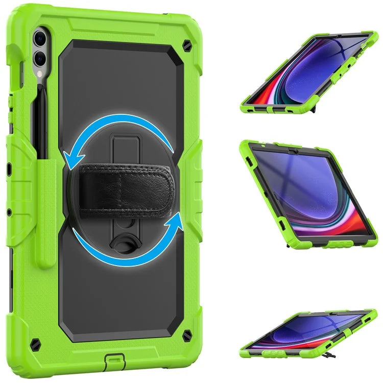 For Samsung Galaxy Tab S9 FE+ SM-X610 SM-X616B Tablet Cover PC+Silicone Case with PET Screen Protector and Kickstand