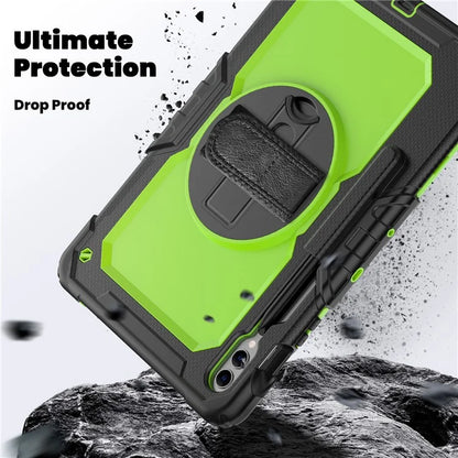 For Samsung Galaxy Tab S9 FE+ SM-X610 SM-X616B Tablet Cover PC+Silicone Case with PET Screen Protector and Kickstand