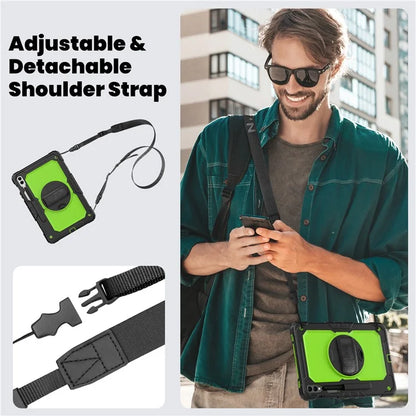 For Samsung Galaxy Tab S9 FE+ SM-X610 SM-X616B Tablet Cover PC+Silicone Case with PET Screen Protector and Kickstand
