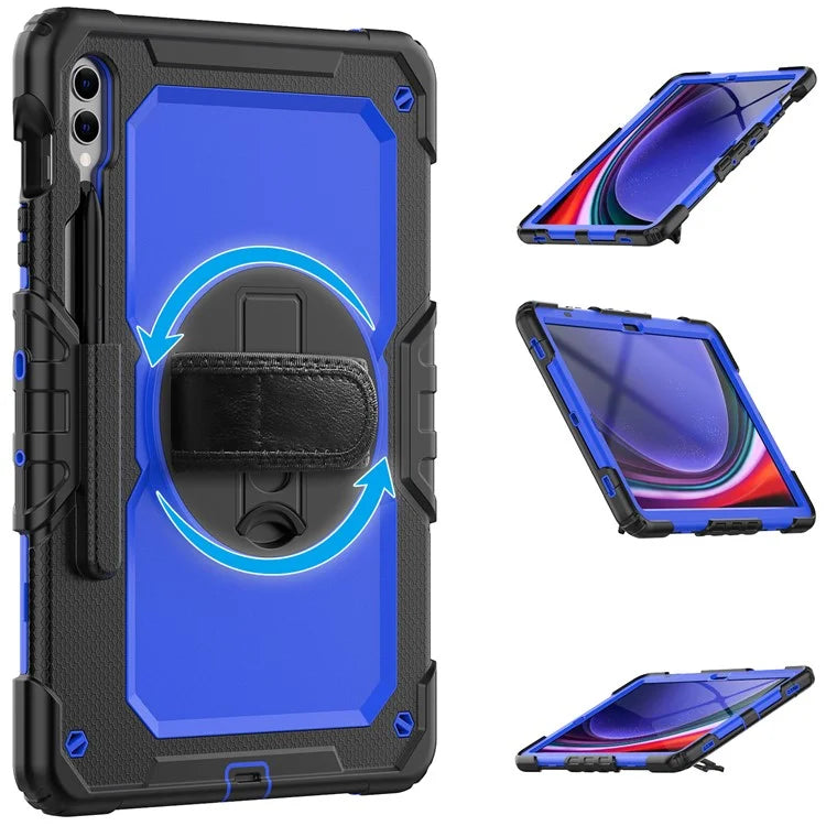 For Samsung Galaxy Tab S9 FE+ SM-X610 SM-X616B Tablet Cover PC+Silicone Case with PET Screen Protector and Kickstand