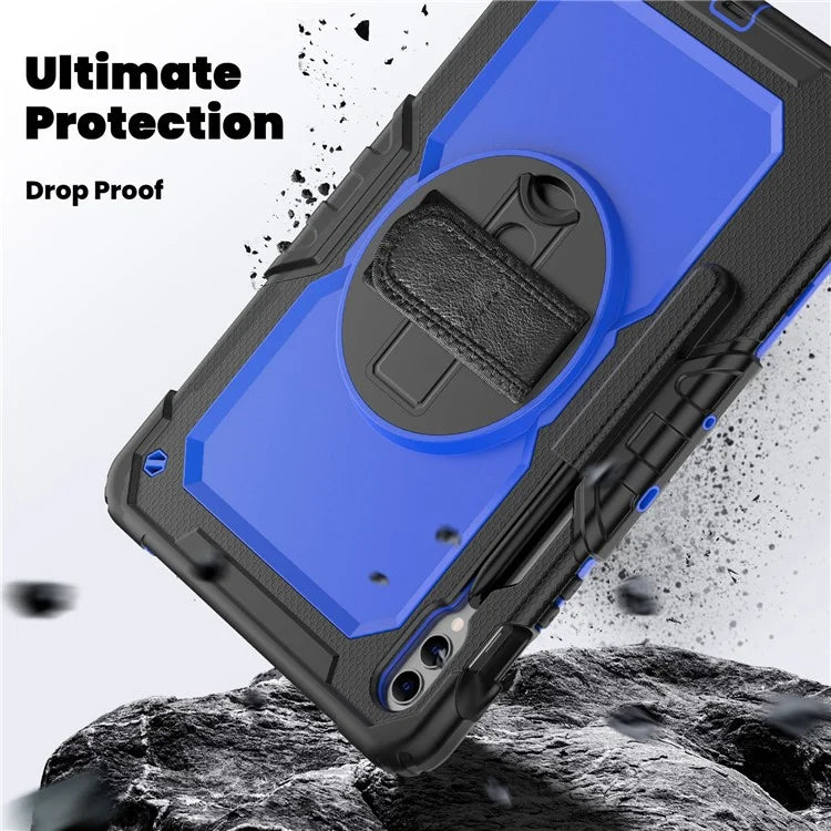 For Samsung Galaxy Tab S9 FE+ SM-X610 SM-X616B Tablet Cover PC+Silicone Case with PET Screen Protector and Kickstand
