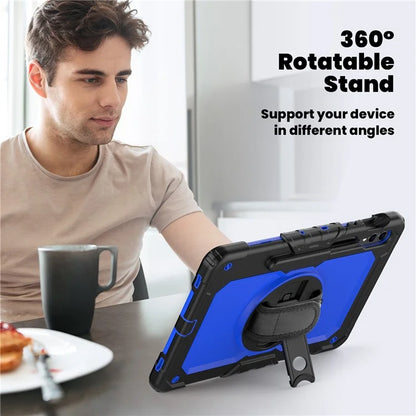 For Samsung Galaxy Tab S9 FE+ SM-X610 SM-X616B Tablet Cover PC+Silicone Case with PET Screen Protector and Kickstand
