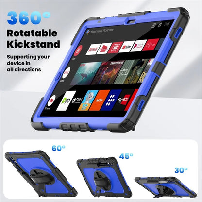 For Samsung Galaxy Tab S9 FE+ SM-X610 SM-X616B Tablet Cover PC+Silicone Case with PET Screen Protector and Kickstand