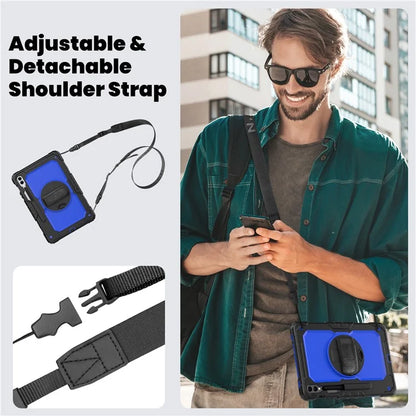 For Samsung Galaxy Tab S9 FE+ SM-X610 SM-X616B Tablet Cover PC+Silicone Case with PET Screen Protector and Kickstand