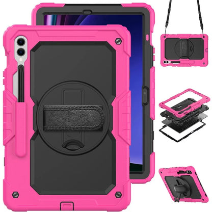 For Samsung Galaxy Tab S9 FE+ SM-X610 SM-X616B Tablet Cover PC+Silicone Case with PET Screen Protector and Kickstand