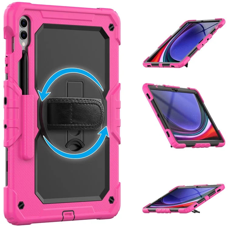 For Samsung Galaxy Tab S9 FE+ SM-X610 SM-X616B Tablet Cover PC+Silicone Case with PET Screen Protector and Kickstand