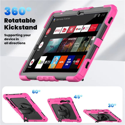 For Samsung Galaxy Tab S9 FE+ SM-X610 SM-X616B Tablet Cover PC+Silicone Case with PET Screen Protector and Kickstand