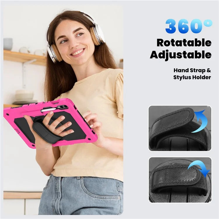 For Samsung Galaxy Tab S9 FE+ SM-X610 SM-X616B Tablet Cover PC+Silicone Case with PET Screen Protector and Kickstand