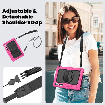 For Samsung Galaxy Tab S9 FE+ SM-X610 SM-X616B Tablet Cover PC+Silicone Case with PET Screen Protector and Kickstand