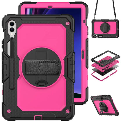 For Samsung Galaxy Tab S9 FE+ SM-X610 SM-X616B Tablet Cover PC+Silicone Case with PET Screen Protector and Kickstand