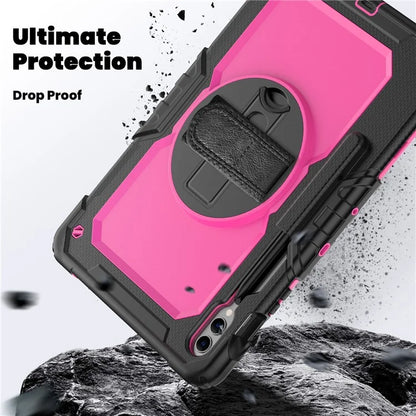For Samsung Galaxy Tab S9 FE+ SM-X610 SM-X616B Tablet Cover PC+Silicone Case with PET Screen Protector and Kickstand
