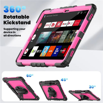 For Samsung Galaxy Tab S9 FE+ SM-X610 SM-X616B Tablet Cover PC+Silicone Case with PET Screen Protector and Kickstand