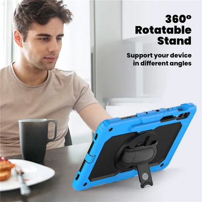 For Samsung Galaxy Tab S9 FE+ SM-X610 SM-X616B Tablet Cover PC+Silicone Case with PET Screen Protector and Kickstand
